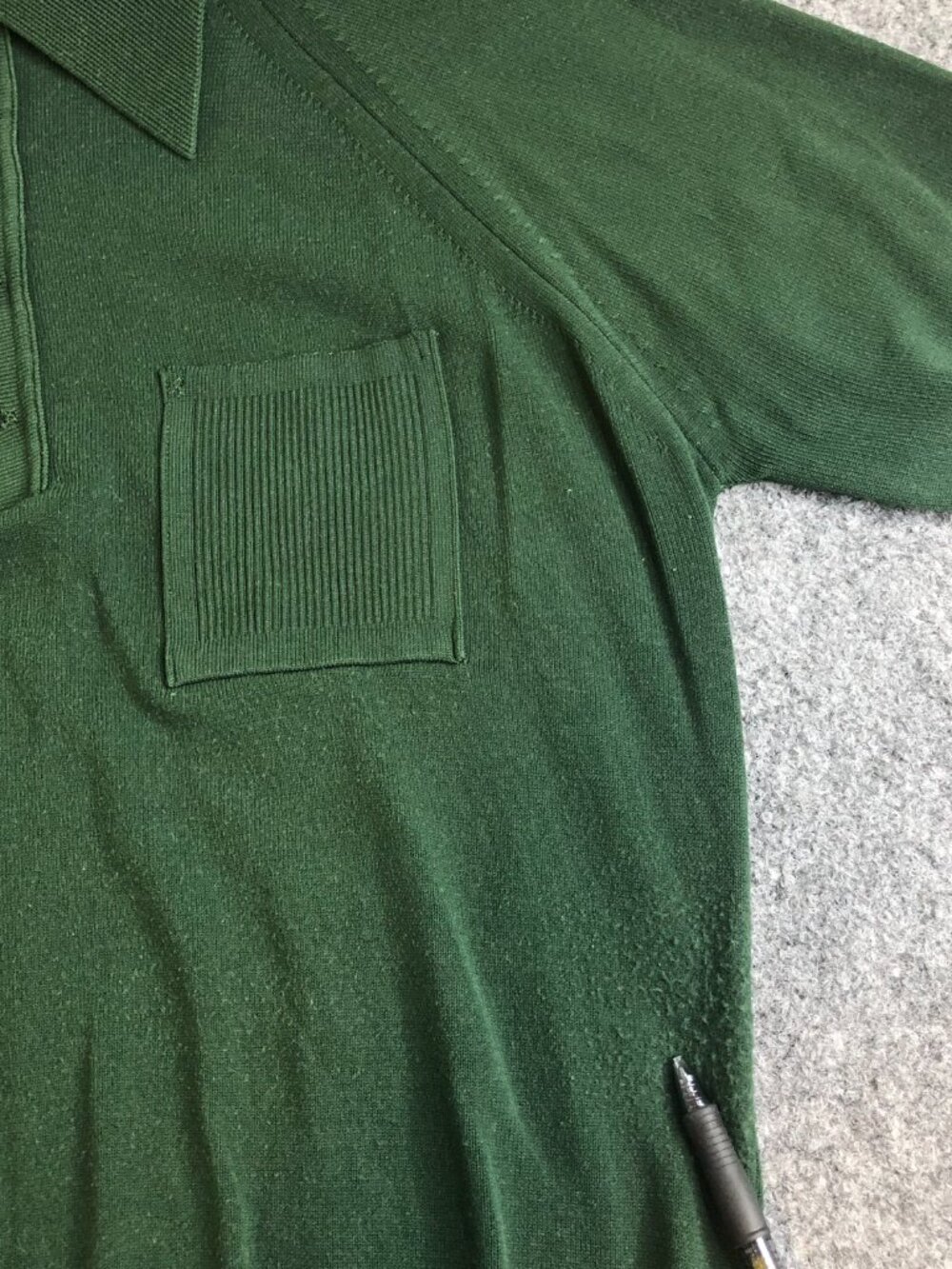 Vintage 1960s Glasgo Knit Polo Shirt Mens Medium Banlon Nylon Beatnik Atomic Mod - Picture 4 of 10